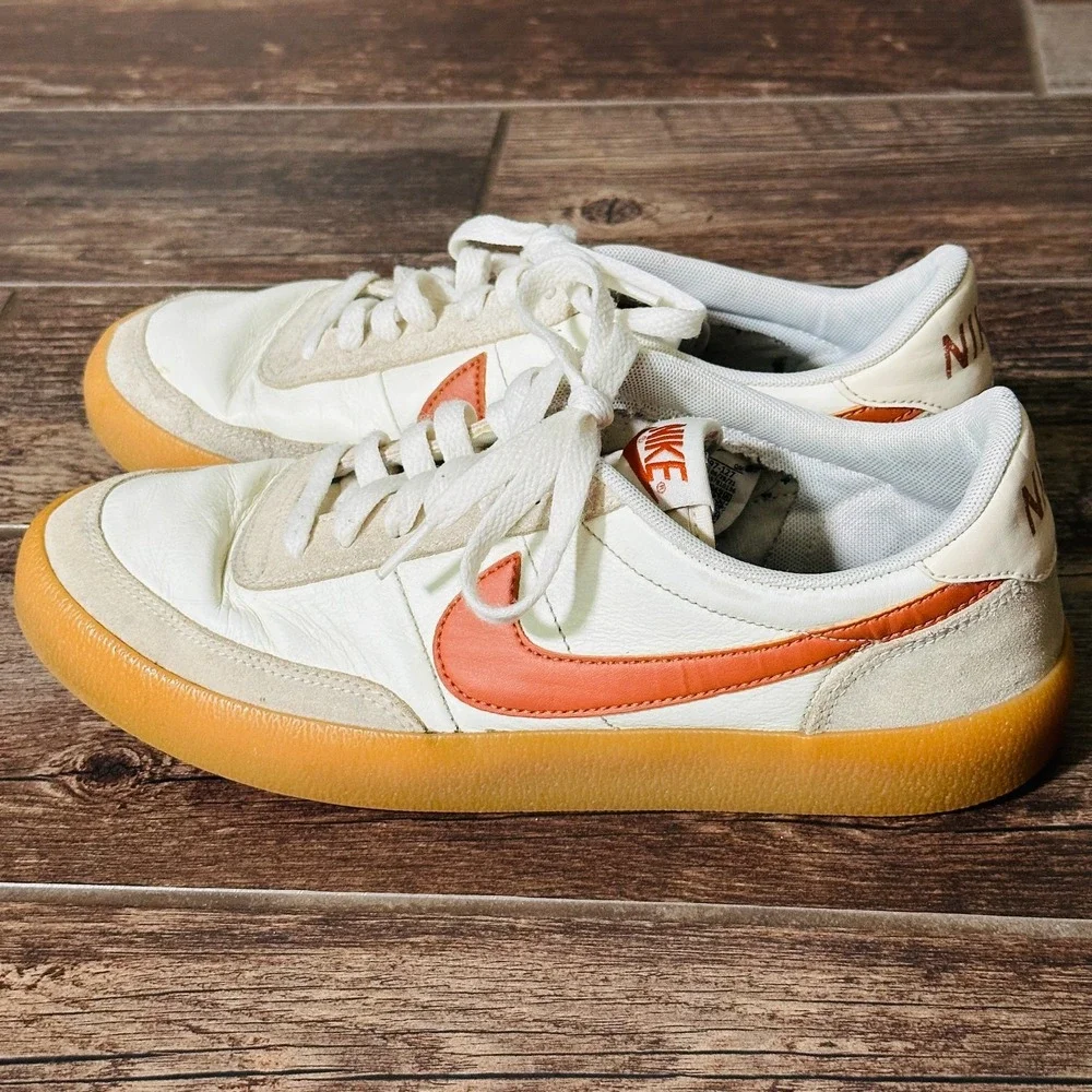 Nike Killshot 2 Sneakers Shoes Mens 9 White Desert Orange Leather Gum Soles